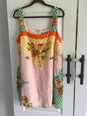 Antonio Melani Eliana fruit linen blend summer dress size large